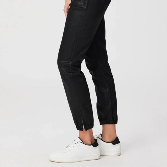 Paige Jogger Jeans Mayslie Black Fog Luxe Coating Size 27 - Picture 11 of 11